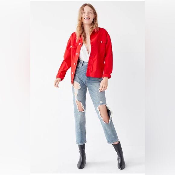 BDG UO Straight Leg Narrow high waist destroyed ripped slouchy ankle jeans 28 - Picture 1 of 16